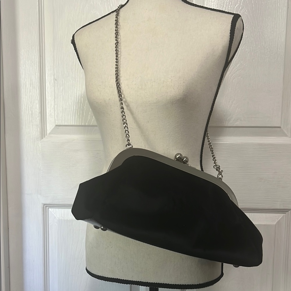 Patricia Nash Black Clutch with Sophisticated Chain